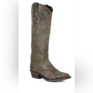 STETSON WOMEN'S DOLI AZTEC EMBROIDERED WESTERN BOOTS